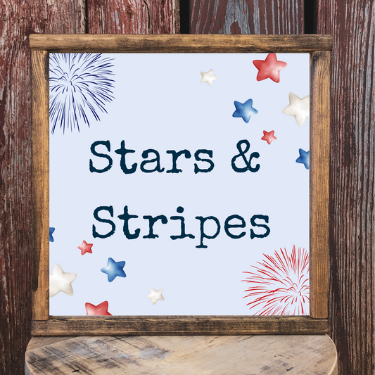 Stars and Stripes - 12x12 Wood Print