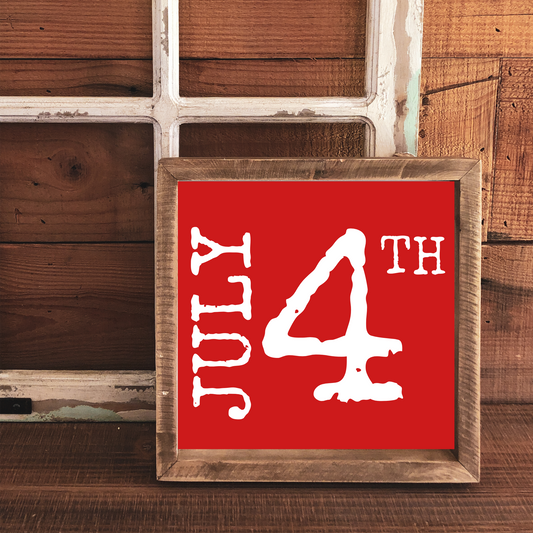 July 4th - 12x12 Wood Print