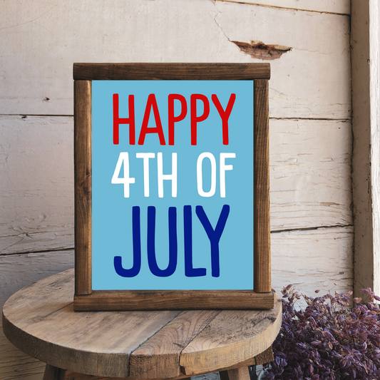 4th of July - 8" x 10" Wood Print