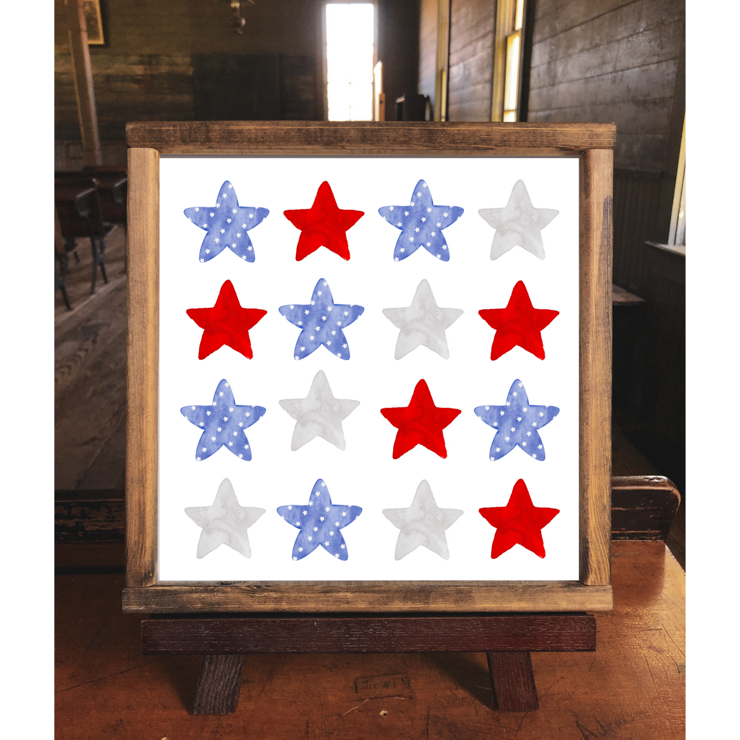 Stars and Stripes - 12x12 Wood Print