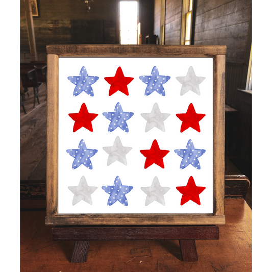 Stars and Stripes - 12x12 Wood Print
