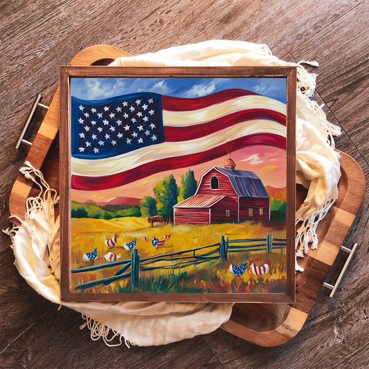 Life on the Farm - 12x12 Wood Print