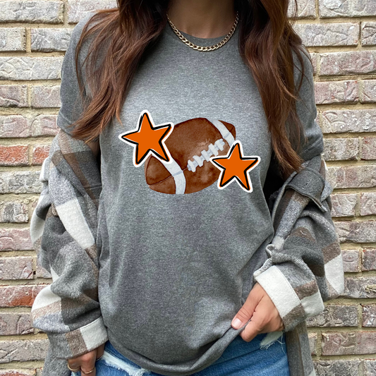 Orange Football Graphic Tee