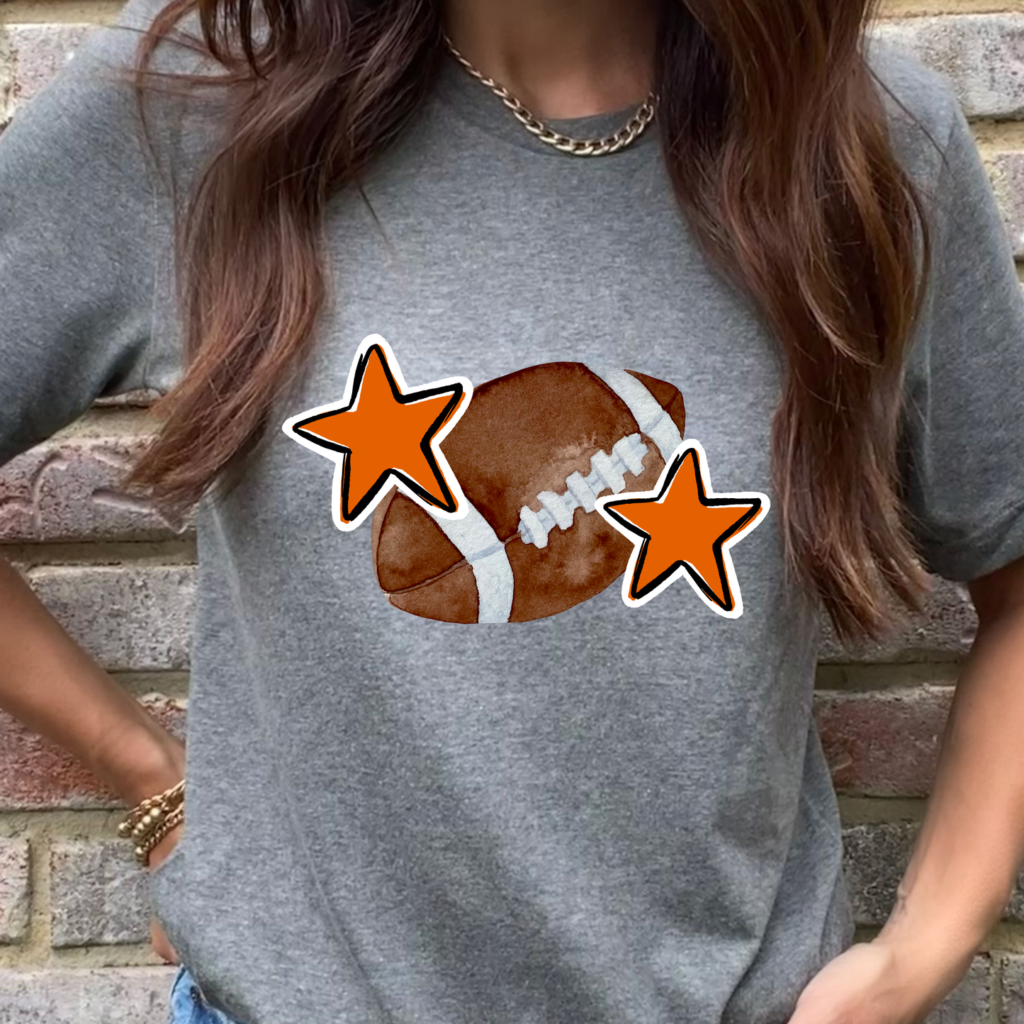 Custom Star Football Graphic Tee