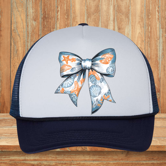 Blue Beachy Bow Hat