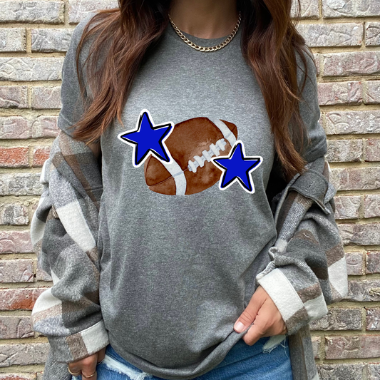 Blue Football Graphic Tee