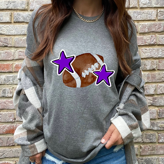 Purple Football Graphic Tee