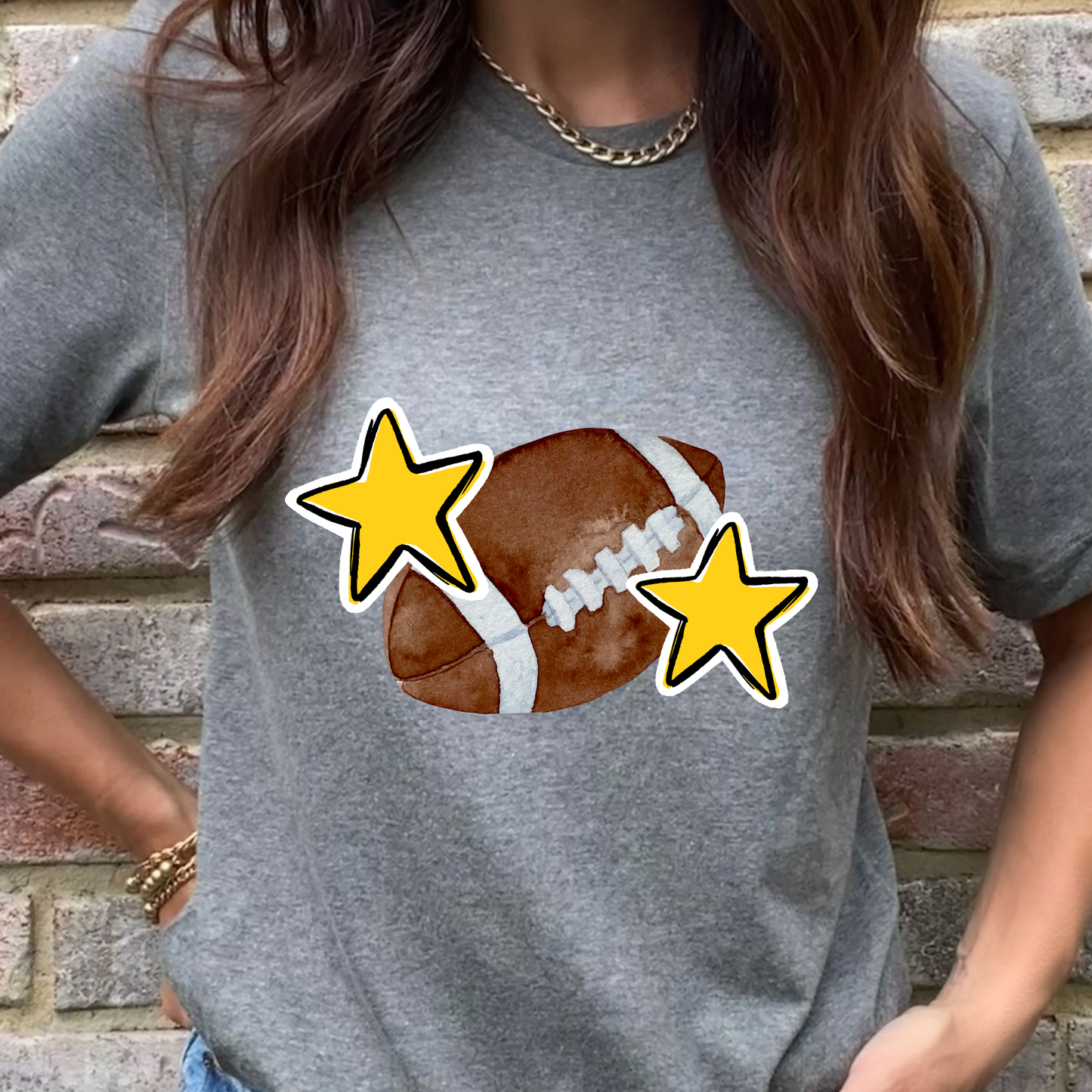 Custom Star Football Graphic Tee