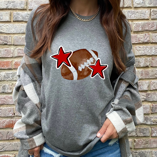 Red Football Graphic Tee