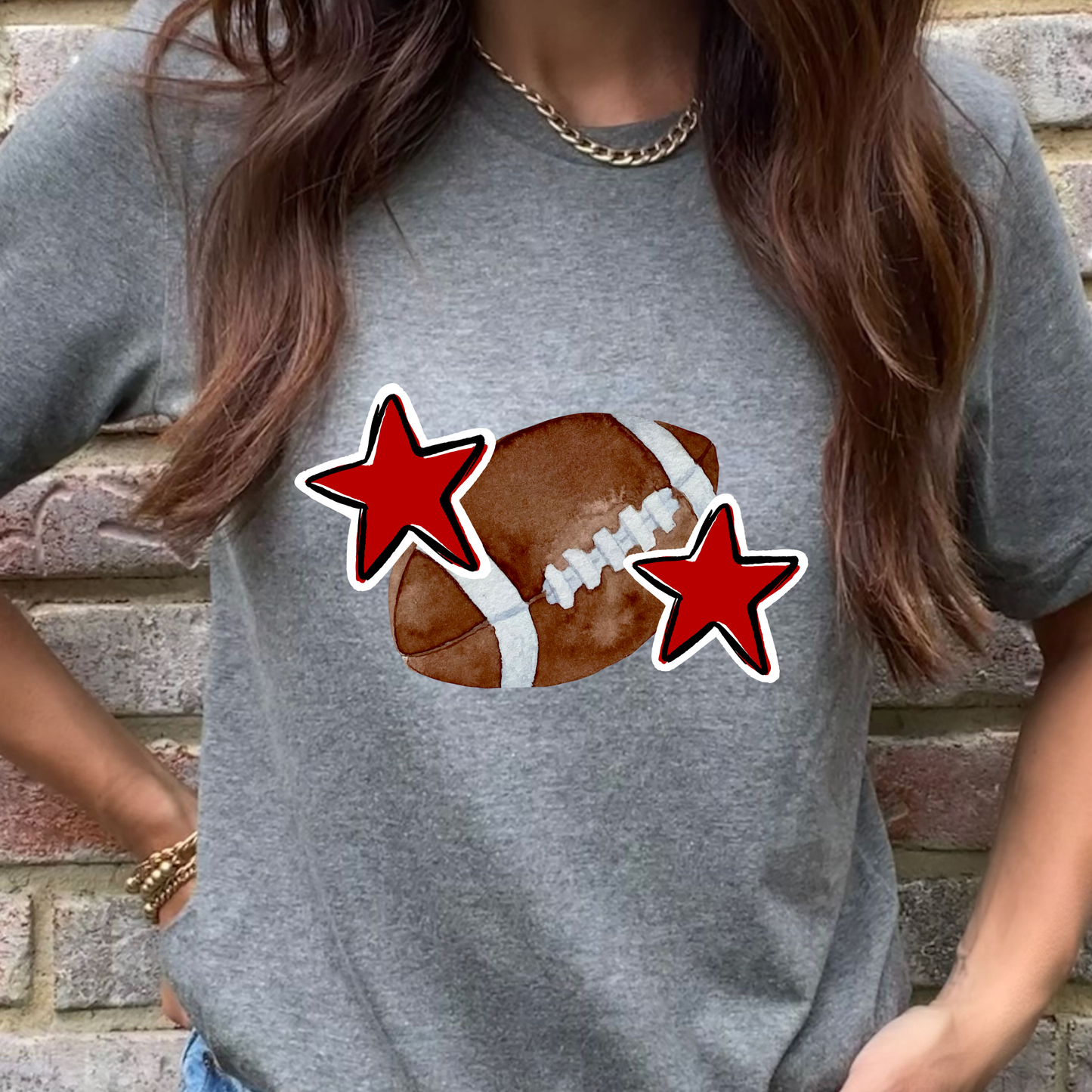 Red Football Graphic Tee