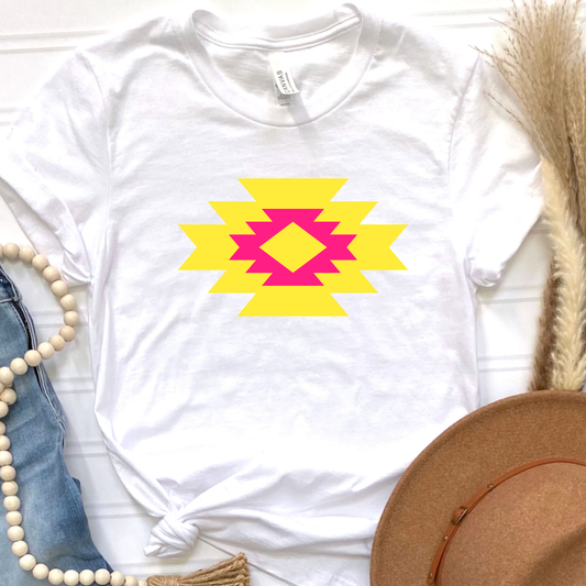 Pink and Yellow Graphic Tee