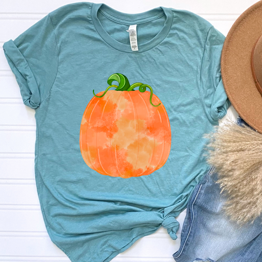 Pumpkin Season Heather Blue Graphic Tee