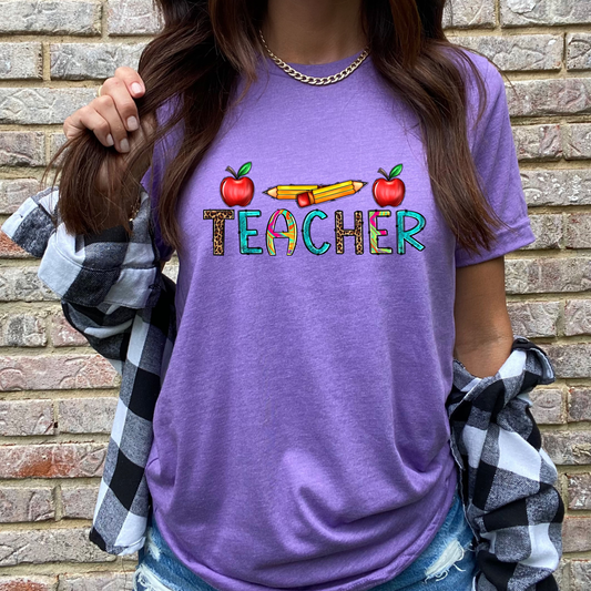 Apples and Pencils Graphic Tee