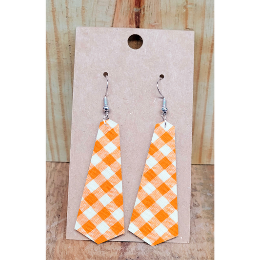 Orange Plaid Earrings