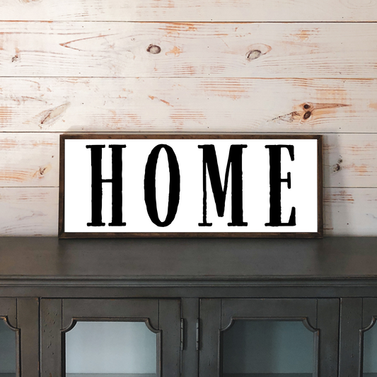 Home- 12" x 8" Wood Print