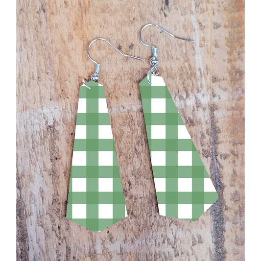 Green Plaid Earrings