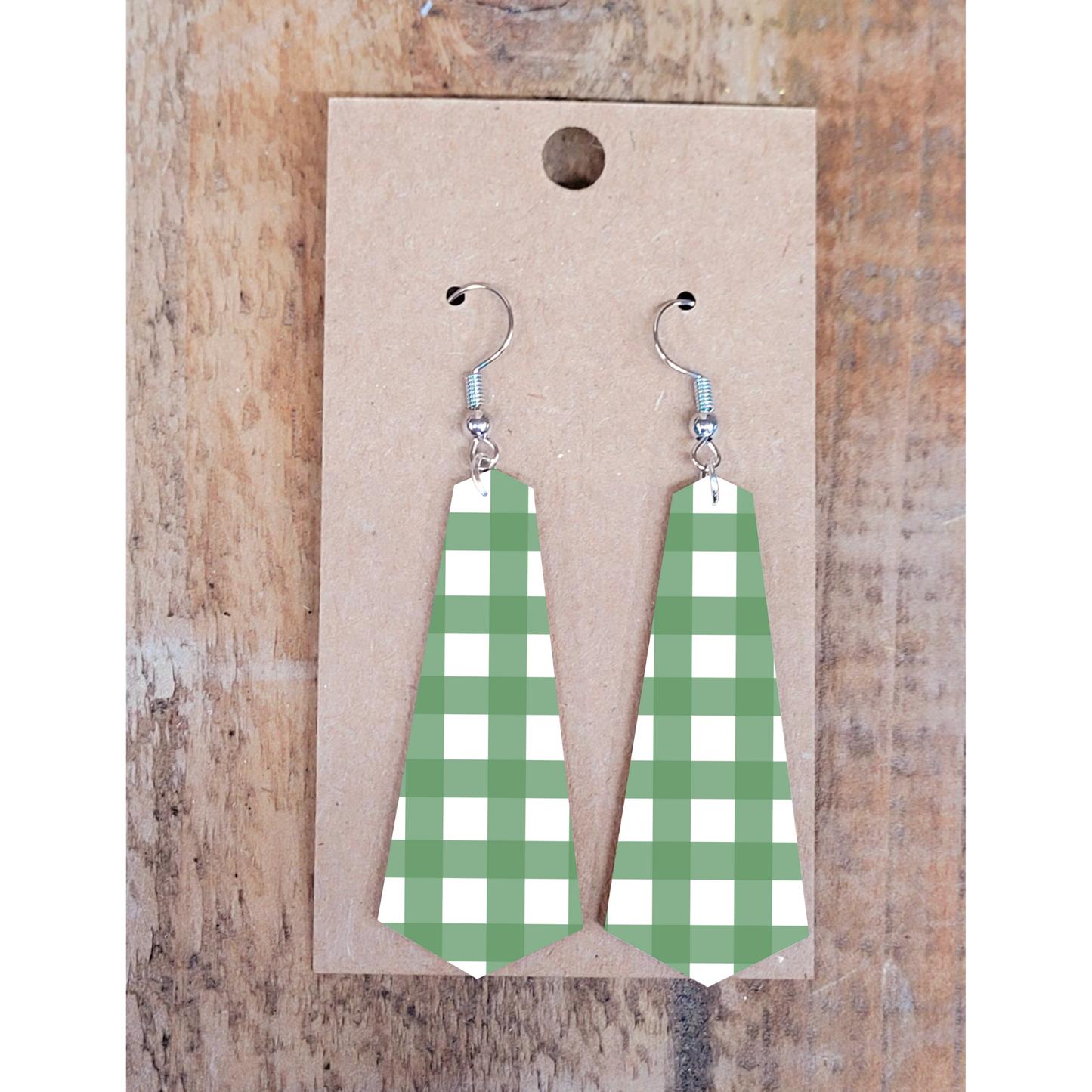 Green Plaid Earrings