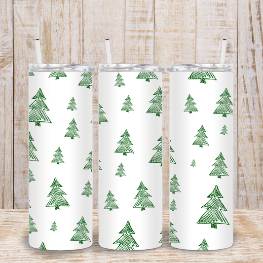Sketch Christmas Trees Tumbler