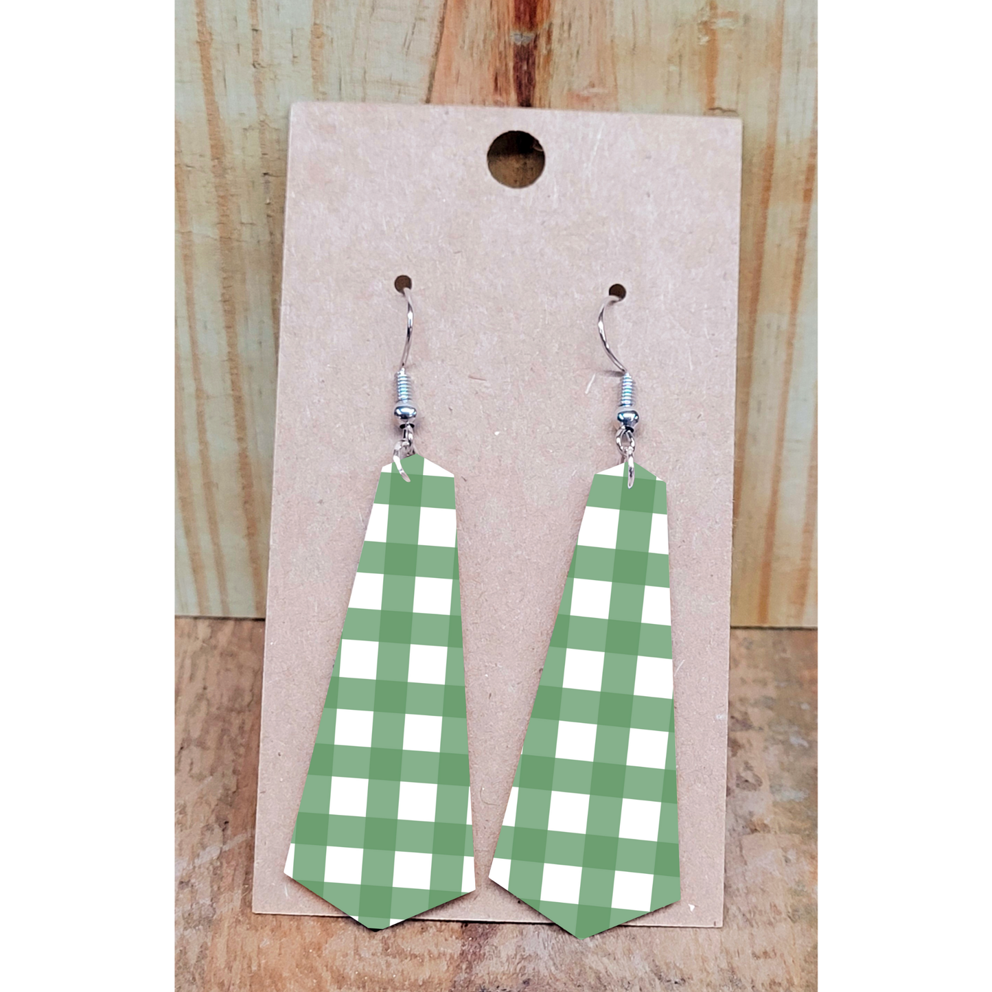 Green Plaid Earrings