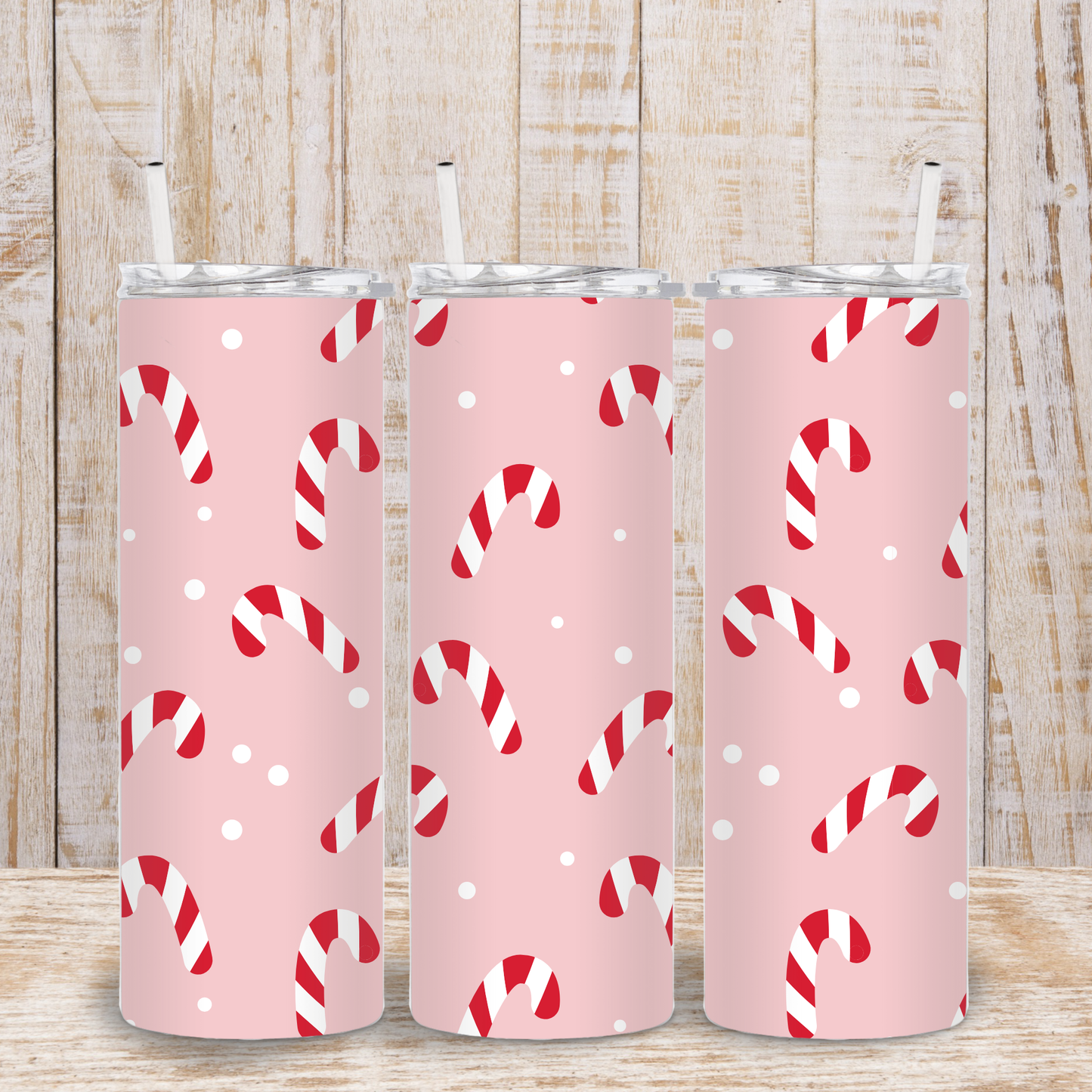 Pink Candy Canes Tumbler
