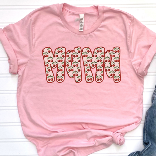 Mama- Cherries Graphic Tee