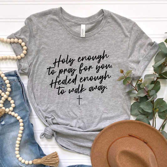 Holy and Healed Grey Graphic Tee