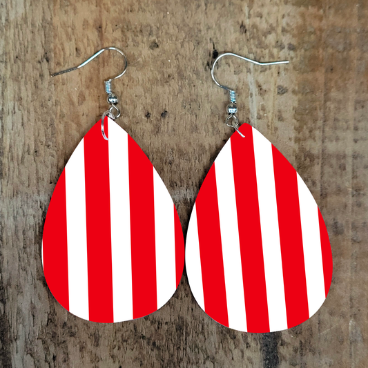 Red Striped Earrings