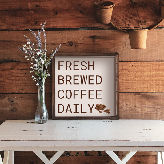 Coffee Daily - 12x12 Wood Print