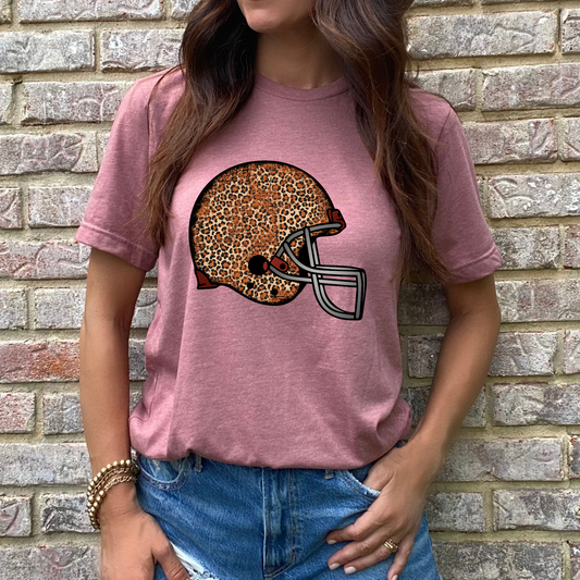 Leopard Print Helmet Graphic Tee