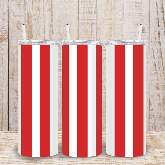 Red Striped Tumbler