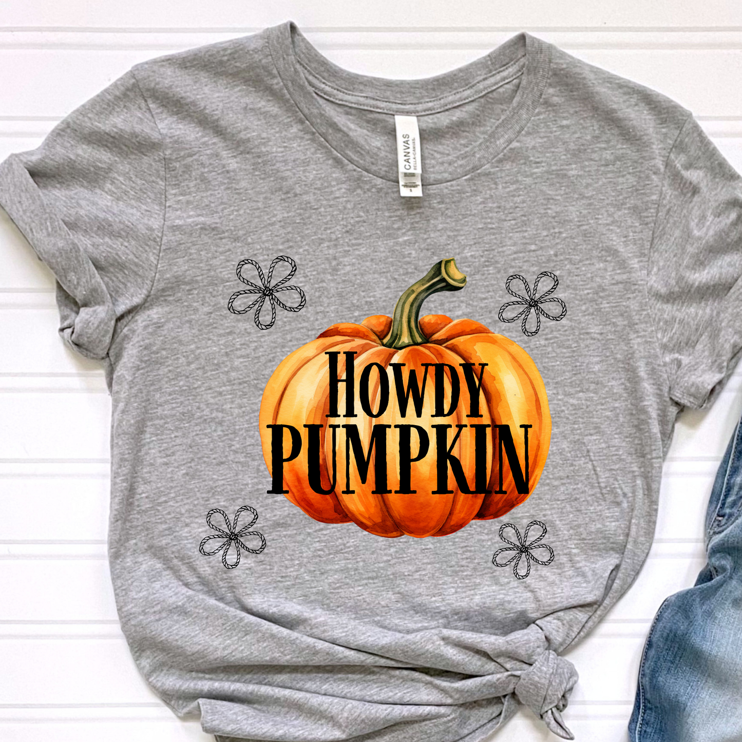 Howdy Pumpkin Flowers Graphic Tee