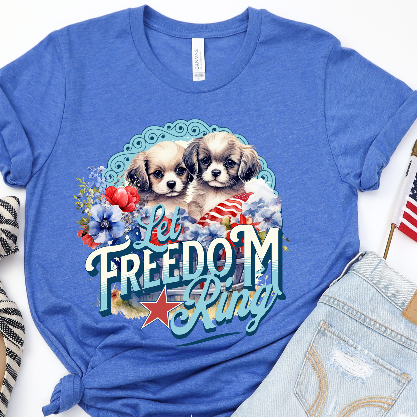 Let Freedom Ring Blue Graphic Tee