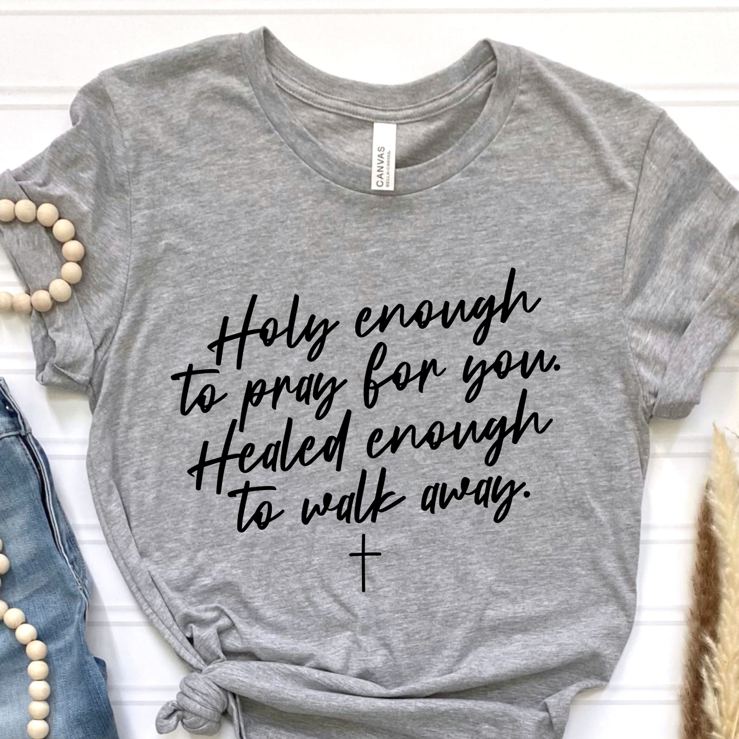 Holy and Healed Grey Graphic Tee