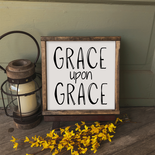 Grace Upon Grace - 12x12 Wood Print