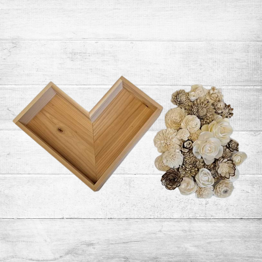 Heart/Arrow Wood Flower Craft Kit