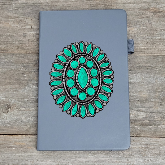 Turquoise Jewel Grey Journal