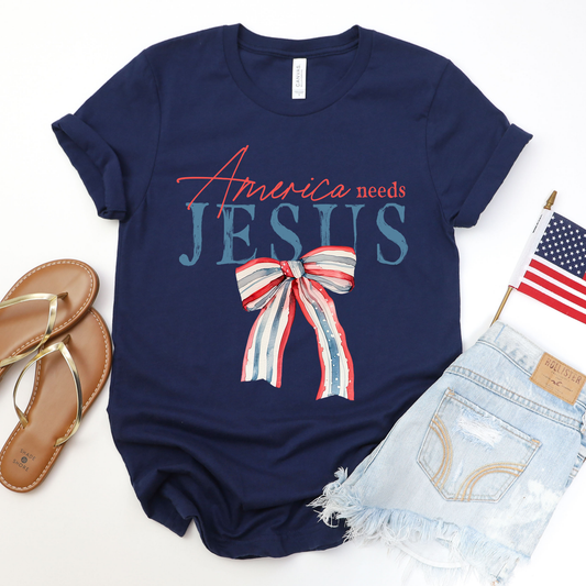 America needs Jesus Graphic Tee