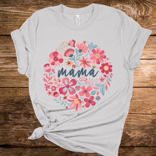 Pink Floral Mama Graphic Tee