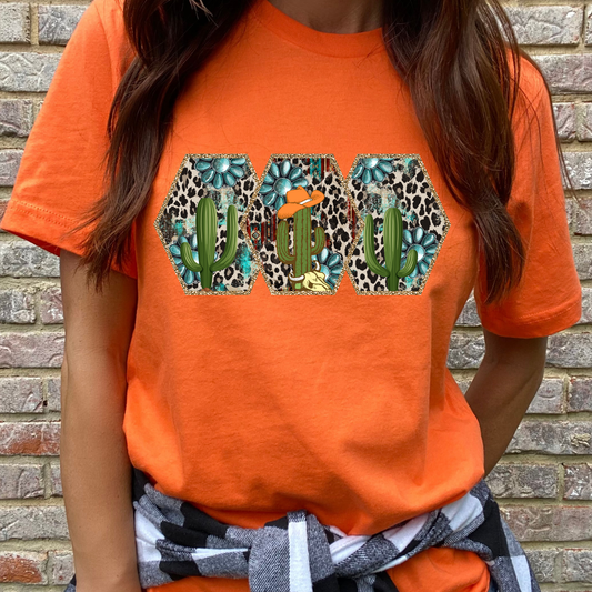 Turquoise Cactus Graphic Tee