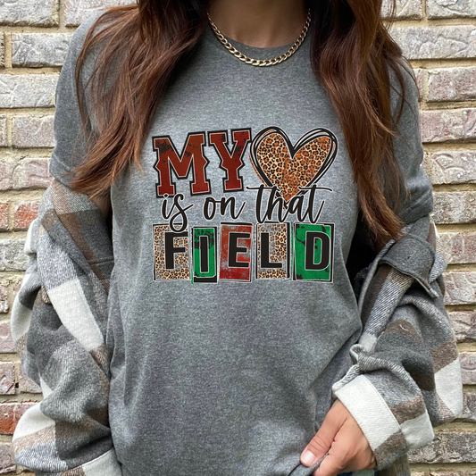 My Heart is on That Field Green Graphic Tee