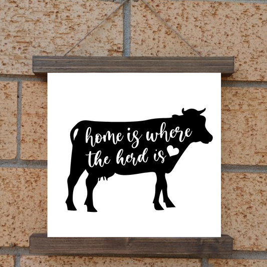 Where The Herd is  Hanging Canvas