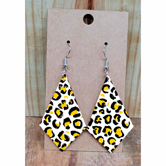 Yellow Leopard Earrings