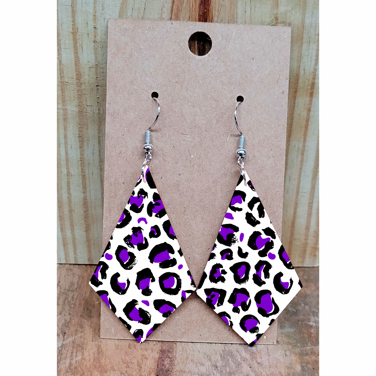 Purple Leopard Earrings