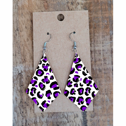 Purple Leopard Earrings