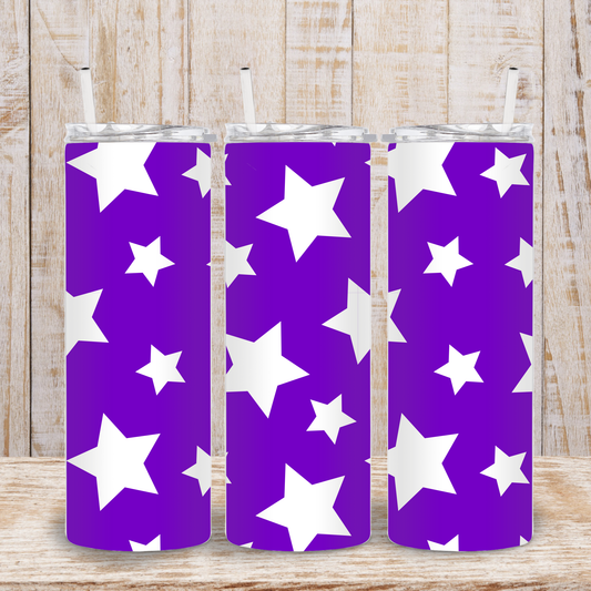 Purple and White Star Tumbler