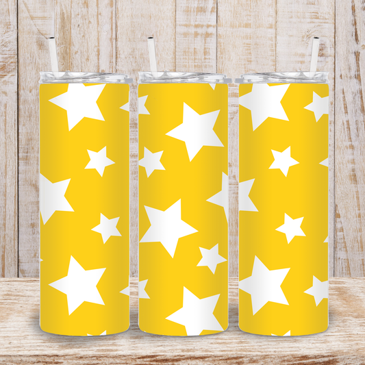 Yellow and White Star Tumbler
