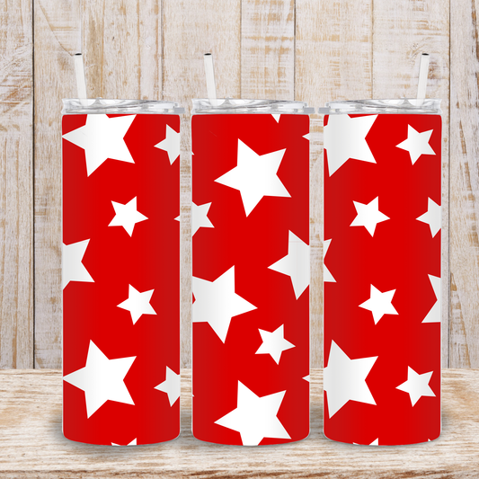 Red and White Star Tumbler