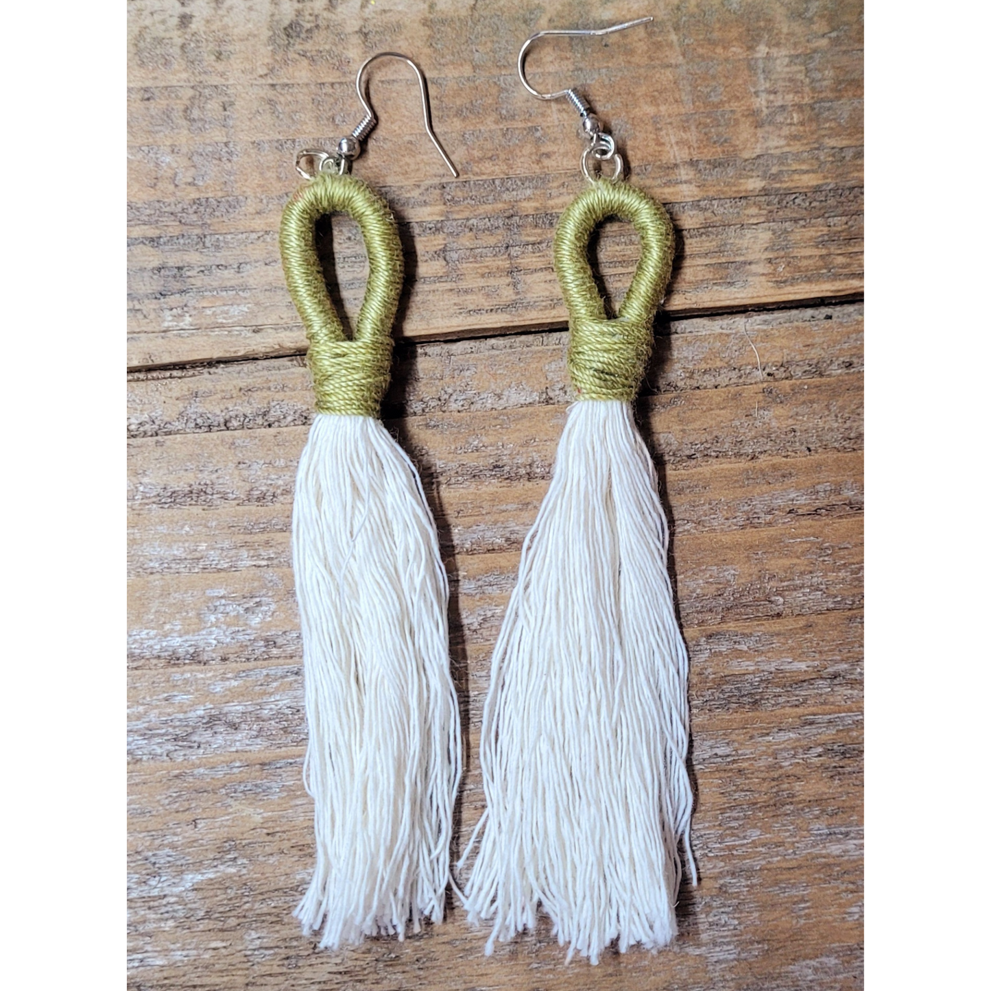 Green Tassel Earrings