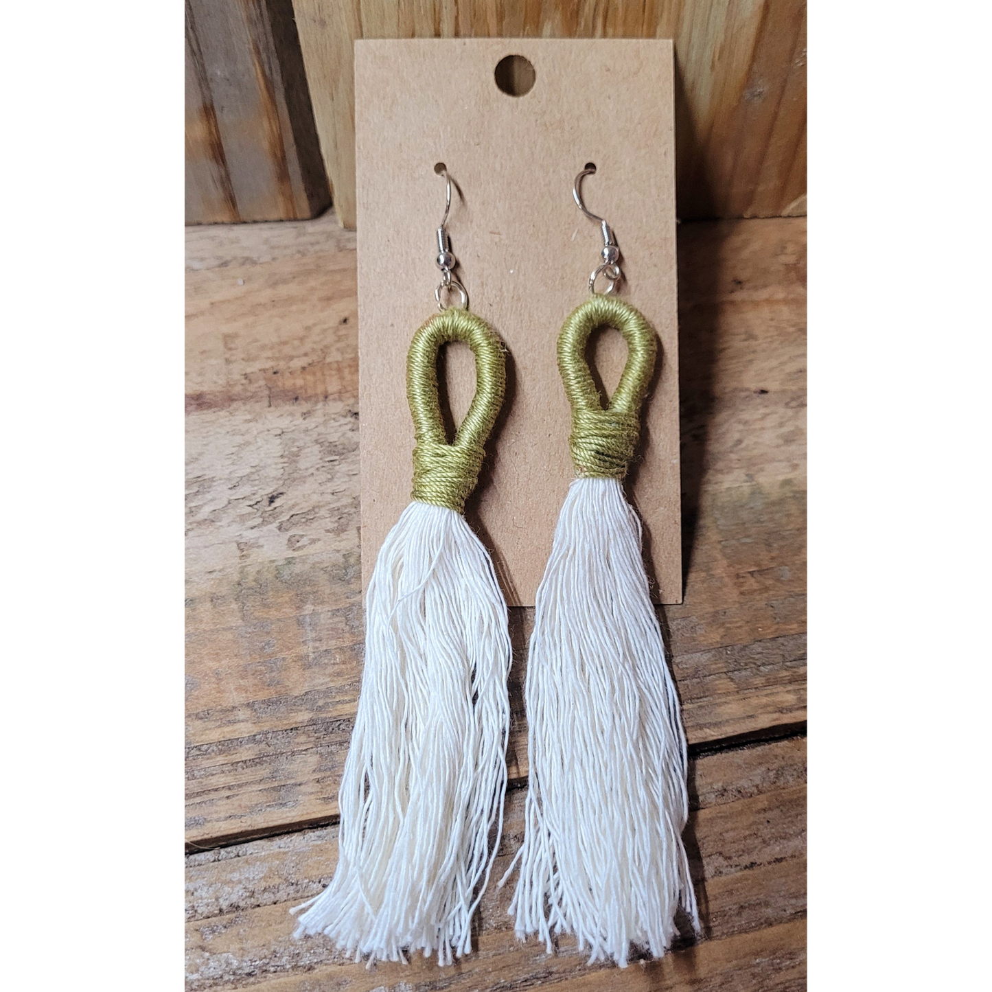 Green Tassel Earrings