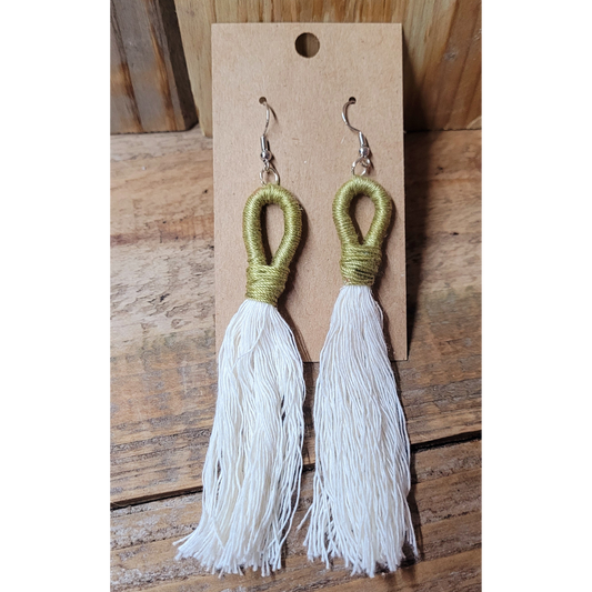 Green Tassel Earrings